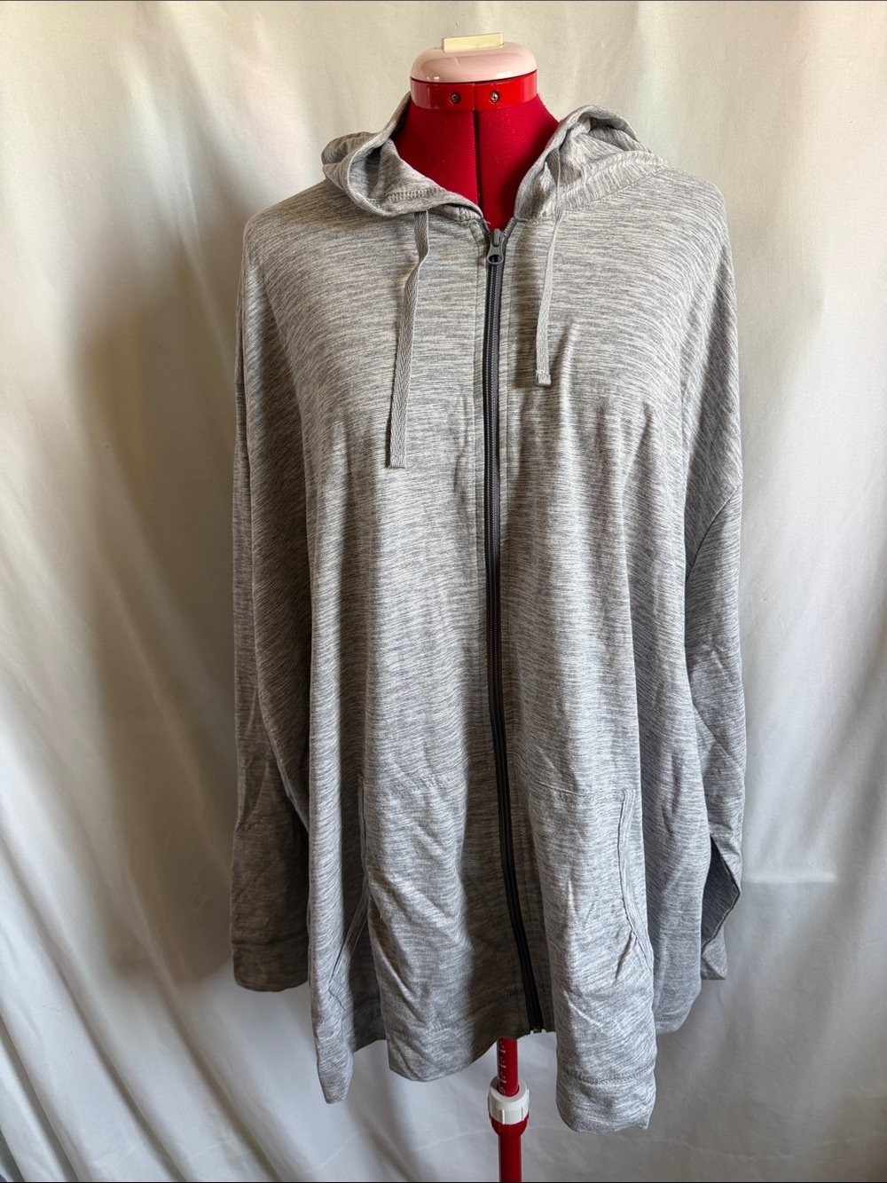 Hanes Light Gray Full-Zip Hoodie